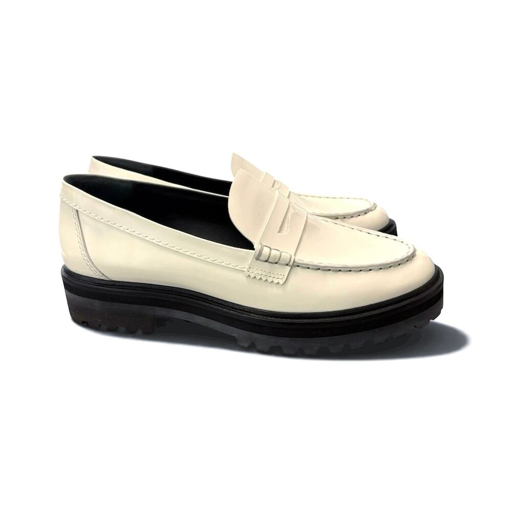 Reformation Agathea Chunky Loafers Women’s Size 8.5 Off White Leather Coquette